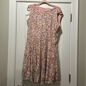 Danny and Nicole  sleevesless pink floral dress. Size 16.